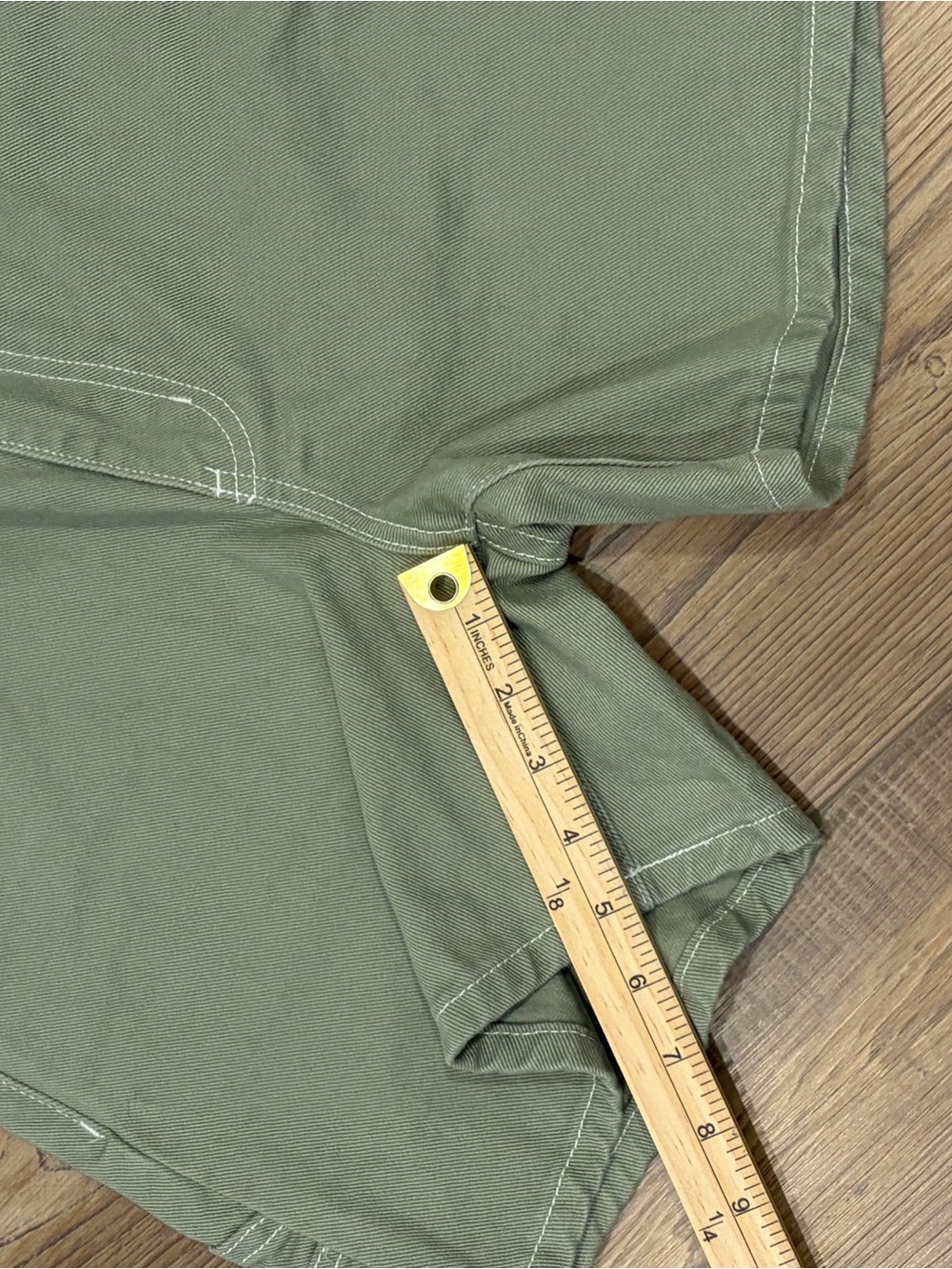Cotton On Sage Green High Waist Utility cargo carpenter denim Shorts - Picture 7 of 8